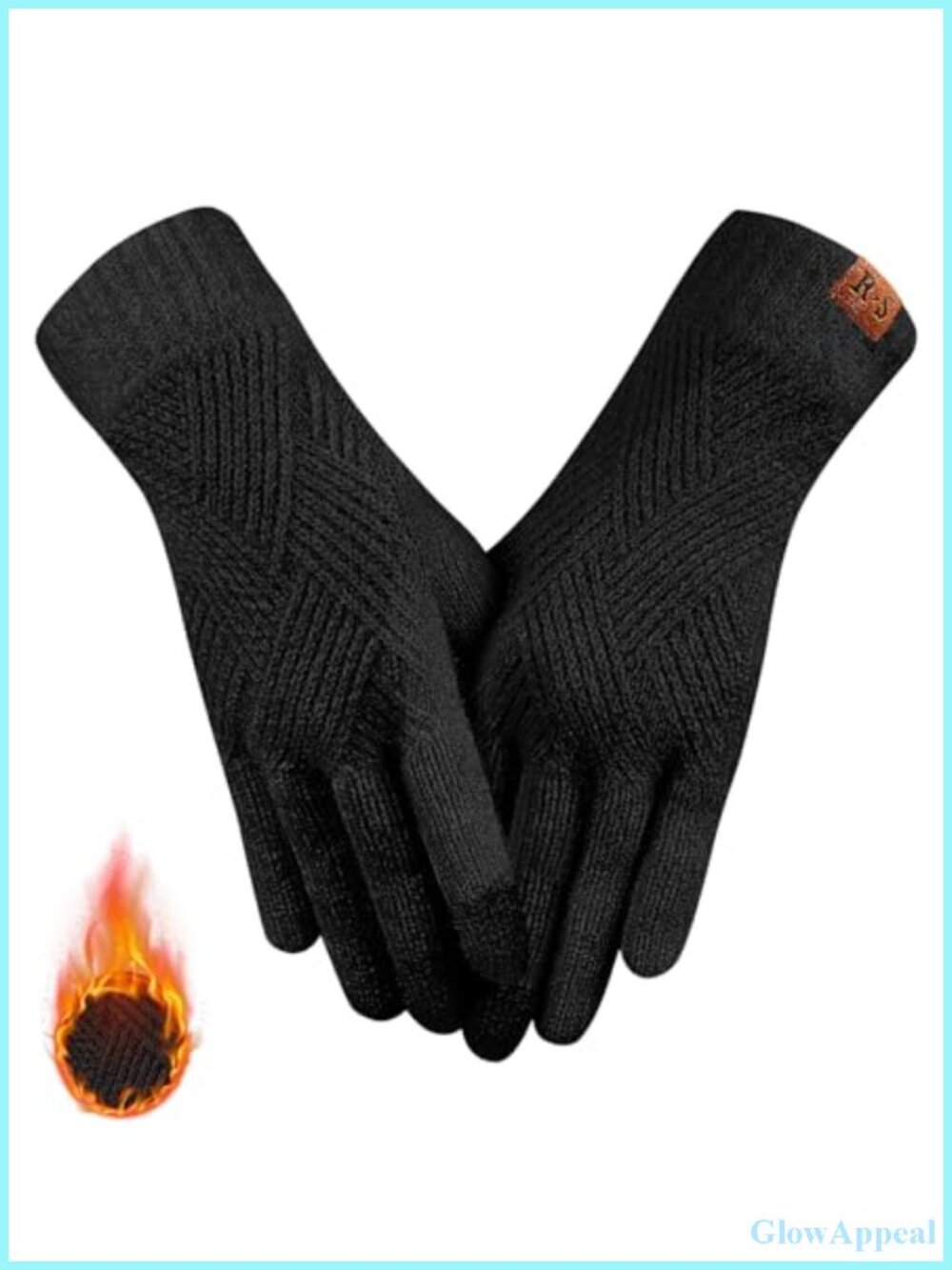 Women's Thermal Touch Screen Gloves Winter Warm Knit Acrylic 3D Pattern